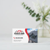 Carte De Visite Code QR des services professionnels de toiture rou (Debout devant)