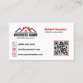 Carte De Visite Code QR des services professionnels de toiture rou (Dos)