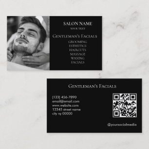 Carte De Visite Code QR des soins faciaux pour hommes de soins de 