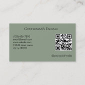 Carte De Visite Code QR des soins faciaux pour hommes de soins de (Dos)