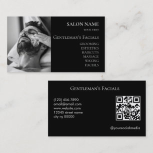 Carte De Visite Code QR des soins faciaux pour hommes de soins de 