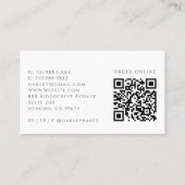 Carte De Visite Code QR des ustensiles de boulangerie Baker Bakery (Dos)