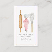 Carte De Visite Code QR des ustensiles de boulangerie Baker Bakery (Devant)