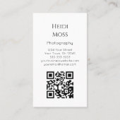 Carte De Visite Code QR Desert Cactus Photographe professionnel (Dos)