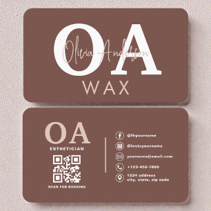 Carte De Visite Code QR d'esthéticienne Spécialiste de la cire ter