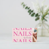 Carte De Visite Code QR d'icône sociale Blush Pink Modern Nails Ph (Debout devant)