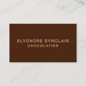Carte De Visite Code QR d'icône sociale de Chocolatier Brun Élégan (Devant)