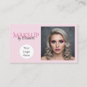 Carte De Visite Code QR d'icône sociale de script rose Blush Maqui (Devant)