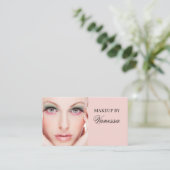 Carte De Visite Code QR d'icône sociale de script rose Blush Photo (Debout devant)