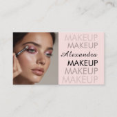 Carte De Visite Code QR d'icône sociale de script rose Blush Photo (Devant)