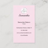 Carte De Visite Code QR d'icône sociale de script rose ému Maquill (Dos)