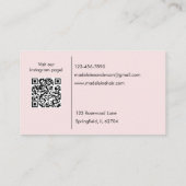 Carte De Visite Code QR d'icône sociale de script rose gêné Photo  (Dos)