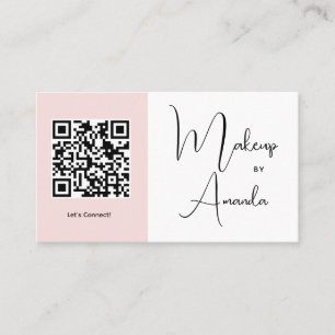 Carte De Visite Code QR d'icône sociale de script rose pour la pho