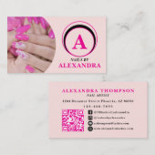 Carte De Visite Code QR d'icône sociale de script rose pour les on (Devant / Derrière)
