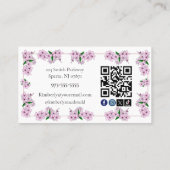 Carte De Visite Code QR d'icône sociale florale des services de do (Dos)