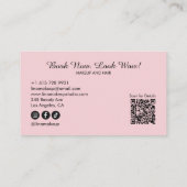 Carte De Visite Code QR d'icône sociale Script Photo Maquilleuse (Dos)