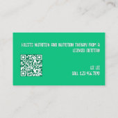 Carte De Visite Code QR diététiste nutritionniste (Dos)