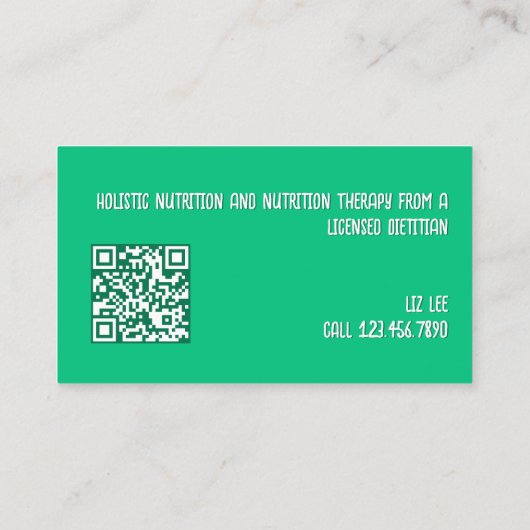 Carte De Visite Code QR diététiste nutritionniste (Dos)