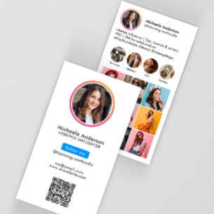Carte De Visite Code QR d'influenceur Instagram