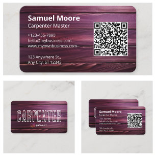 Carte De Visite Code QR d'informations commerciales Charpentier