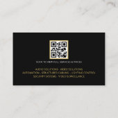 Carte De Visite Code QR d'installateur de vidéosurveillance modern (Dos)