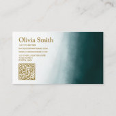 Carte De Visite Code QR Directeur Créatif Moderne Marbre Vert (Dos)