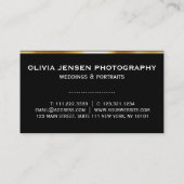 Carte De Visite Code QR Diviseur à gradient doré Photographe (Dos)