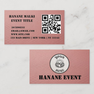 Carte De Visite Code QR doré de la boutique de luxe minimaliste