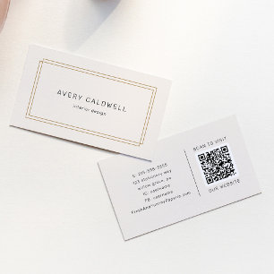 Carte De Visite Code QR double cadre or et noir de la gamme Avery