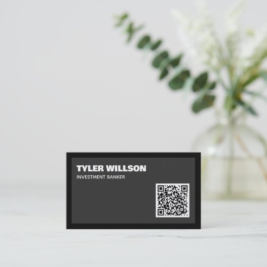 Carte De Visite Code QR du banquier d'investissement (Debout devant)