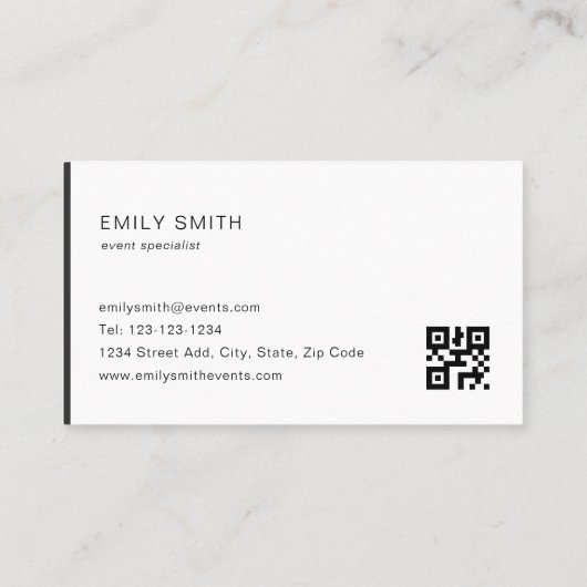 Carte De Visite Code QR du bloc de couleur moderne (Dos)
