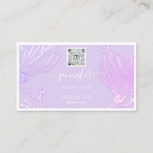 Carte De Visite Code QR du cadre de fleurs Logo personnalisé Pinky (Dos)