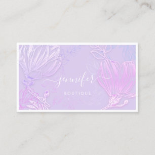 Carte De Visite Code QR du cadre de fleurs Logo personnalisé Pinky