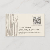 Carte De Visite Code Qr du charpentier professionnel du bois sculp (Dos)