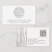 Carte De Visite Code Qr du charpentier professionnel du bois sculp (Devant / Derrière)