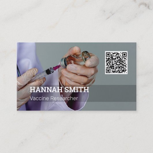 Carte De Visite Code QR du chercheur sur le vaccin (Devant)