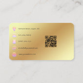 Carte De Visite Code QR du concepteur de mode rose et or (Dos)
