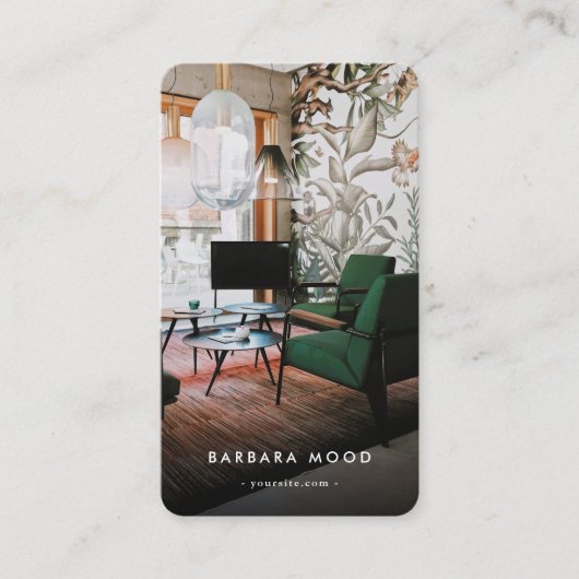 Carte De Visite Code Qr du concepteur d'intérieur moderne (Devant)