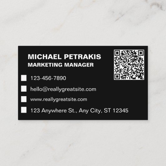 Carte De Visite Code QR du concessionnaire automobile (Dos)