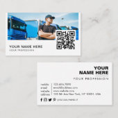 Carte De Visite Code QR du conducteur de camion (Devant / Derrière)
