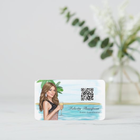 Carte De Visite Code QR du coordinateur d'événements (Debout devant)