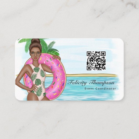 Carte De Visite Code QR du coordinateur d'événements (Devant)