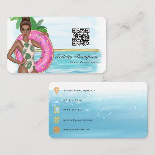 Carte De Visite Code QR du coordinateur d'événements (Devant / Derrière)