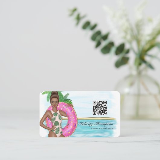 Carte De Visite Code QR du coordinateur d'événements (Debout devant)