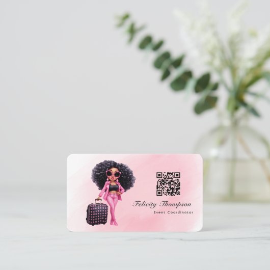 Carte De Visite Code QR du coordinateur d'événements (Debout devant)