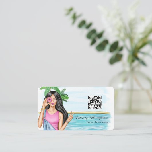 Carte De Visite Code QR du coordinateur d'événements (Debout devant)