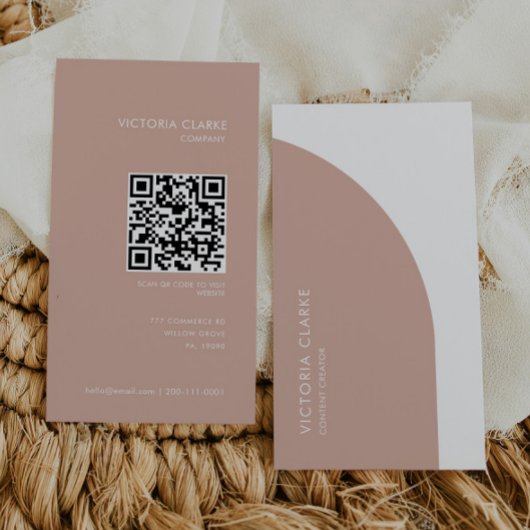 Carte De Visite Code Qr du créateur de contenu blanc broché vertic