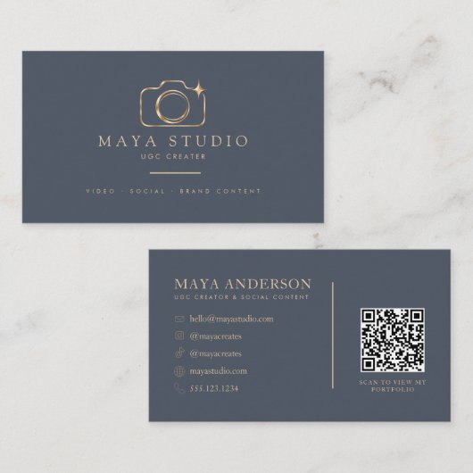 Carte De Visite Code QR du créateur UGC (Devant / Derrière)