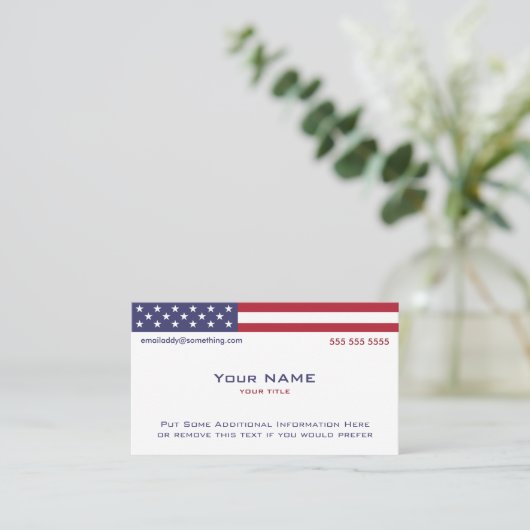 Carte De Visite Code QR du drapeau américain (Debout devant)