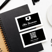 Carte De Visite Code QR du gestionnaire de médias sociaux monochro